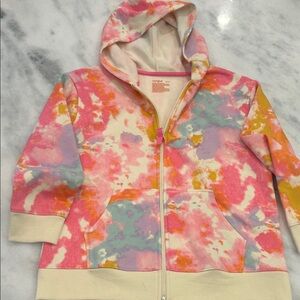 Cat & Jack Pink and Yellow Tie-Dye Hoodie